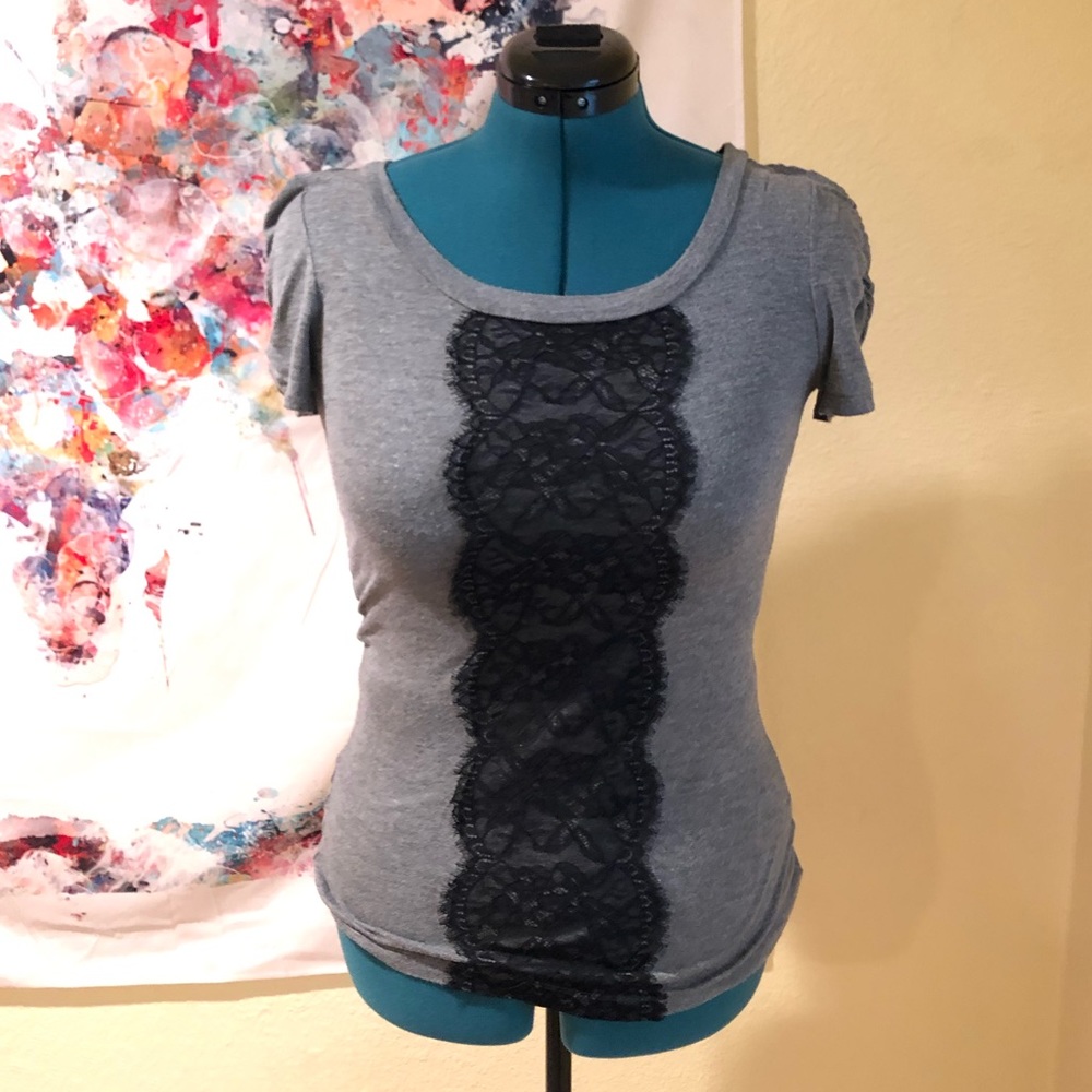 Top with black lace